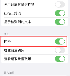 任县苹果手机维修网点分享iPhone如何开启九宫格构图功能 